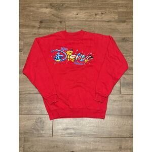Vintage Disney Store Red Pullover Crew Neck Sweatshirt Adult Large